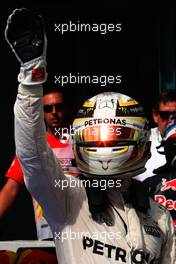 Race winner Lewis Hamilton (GBR) Mercedes AMG F1 celebrates in parc ferme. 31.07.2016. Formula 1 World Championship, Rd 12, German Grand Prix, Hockenheim, Germany, Race Day.