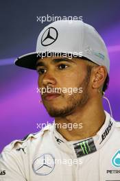 Lewis Hamilton (GBR) Mercedes AMG F1 in the FIA Press Conference. 31.07.2016. Formula 1 World Championship, Rd 12, German Grand Prix, Hockenheim, Germany, Race Day.