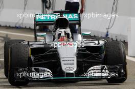 Race winner Lewis Hamilton (GBR) Mercedes AMG F1 W07 Hybrid celebrates as he enters parc ferme. 31.07.2016. Formula 1 World Championship, Rd 12, German Grand Prix, Hockenheim, Germany, Race Day.