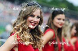 Grid girl. 31.07.2016. Formula 1 World Championship, Rd 12, German Grand Prix, Hockenheim, Germany, Race Day.