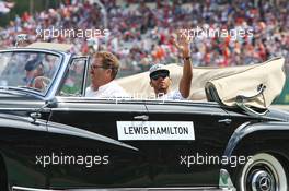 Lewis Hamilton (GBR) Mercedes AMG F1 on the drivers parade. 31.07.2016. Formula 1 World Championship, Rd 12, German Grand Prix, Hockenheim, Germany, Race Day.