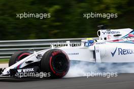 Felipe Massa (BRA) Williams FW38 locks up under braking. 22.07.2016. Formula 1 World Championship, Rd 11, Hungarian Grand Prix, Budapest, Hungary, Practice Day.
