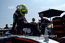 Sergio Perez (MEX) Sahara Force India F1 VJM09 on the grid. 24.07.2016. Formula 1 World Championship, Rd 11, Hungarian Grand Prix, Budapest, Hungary, Race Day.