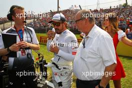 Fernando Alonso (ESP) McLaren on the grid. 24.07.2016. Formula 1 World Championship, Rd 11, Hungarian Grand Prix, Budapest, Hungary, Race Day.