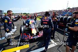 Red Bull Racing on the grid. 24.07.2016. Formula 1 World Championship, Rd 11, Hungarian Grand Prix, Budapest, Hungary, Race Day.