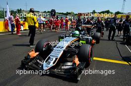 Nico Hulkenberg (GER) Sahara Force India F1 VJM09 on the grid. 24.07.2016. Formula 1 World Championship, Rd 11, Hungarian Grand Prix, Budapest, Hungary, Race Day.