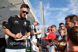 Jolyon Palmer (GBR) Renault Sport F1 Team signs autographs for the fans. 21.07.2016. Formula 1 World Championship, Rd 11, Hungarian Grand Prix, Budapest, Hungary, Preparation Day.
