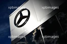 Mercedes logo. 21.07.2016. Formula 1 World Championship, Rd 11, Hungarian Grand Prix, Budapest, Hungary, Preparation Day.