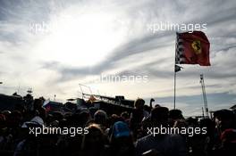Fans and a Ferrari flag. 21.07.2016. Formula 1 World Championship, Rd 11, Hungarian Grand Prix, Budapest, Hungary, Preparation Day.