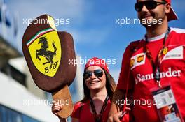 Ferrari fan's ice cream in tribute to Kimi Raikkonen (FIN) Ferrari. 21.07.2016. Formula 1 World Championship, Rd 11, Hungarian Grand Prix, Budapest, Hungary, Preparation Day.