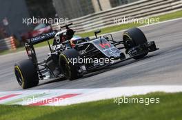 Fernando Alonso (ESP) McLaren MP4-31. 02.09.2016. Formula 1 World Championship, Rd 14, Italian Grand Prix, Monza, Italy, Practice Day.