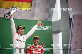 Race winner Nico Rosberg (GER) Mercedes AMG F1 celebrates on the podium. 04.09.2016. Formula 1 World Championship, Rd 14, Italian Grand Prix, Monza, Italy, Race Day.