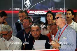 Sergio Marchionne (ITA), Ferrari President and CEO of Fiat Chrysler Automobiles (Centre) and Piero Ferrari (ITA) Ferrari Vice-President (Right) watch qualifying. 03.09.2016. Formula 1 World Championship, Rd 14, Italian Grand Prix, Monza, Italy, Qualifying Day.