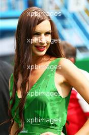 Grid girl on the drivers parade. 04.09.2016. Formula 1 World Championship, Rd 14, Italian Grand Prix, Monza, Italy, Race Day.