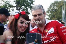 Maurizio Arrivabene (ITA) Ferrari Team Principal with fans. 04.09.2016. Formula 1 World Championship, Rd 14, Italian Grand Prix, Monza, Italy, Race Day.