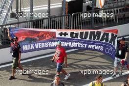 Max Verstappen (NLD) Red Bull Racing fans with a banner. 01.09.2016. Formula 1 World Championship, Rd 14, Italian Grand Prix, Monza, Italy, Preparation Day.