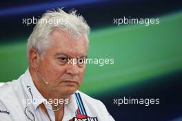 Pat Symonds (GBR) Williams Chief Technical Officer in the FIA Press Conference. 07.10.2016. Formula 1 World Championship, Rd 17, Japanese Grand Prix, Suzuka, Japan, Practice Day.