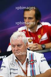 Pat Symonds (GBR) Williams Chief Technical Officer in the FIA Press Conference. 07.10.2016. Formula 1 World Championship, Rd 17, Japanese Grand Prix, Suzuka, Japan, Practice Day.