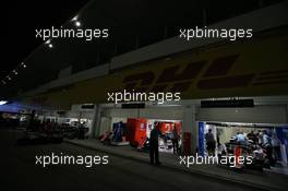 The Manor Racing pit garages at night. 07.10.2016. Formula 1 World Championship, Rd 17, Japanese Grand Prix, Suzuka, Japan, Practice Day.