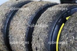 Worn Pirelli tyres covered in grass. 07.10.2016. Formula 1 World Championship, Rd 17, Japanese Grand Prix, Suzuka, Japan, Practice Day.