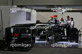The McLaren pit garages at night. 07.10.2016. Formula 1 World Championship, Rd 17, Japanese Grand Prix, Suzuka, Japan, Practice Day.