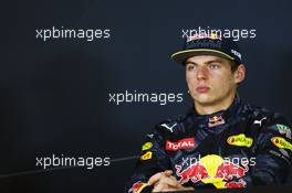 Max Verstappen (NLD) Red Bull Racing in the FIA Press Conference. 09.10.2016. Formula 1 World Championship, Rd 17, Japanese Grand Prix, Suzuka, Japan, Race Day.