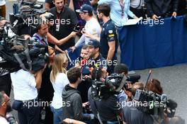 Daniel Ricciardo (AUS) Red Bull Racing with the media. 08.10.2016. Formula 1 World Championship, Rd 17, Japanese Grand Prix, Suzuka, Japan, Qualifying Day.