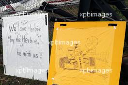 Banners for Herbie Blash (GBR) FIA Delegate. 08.10.2016. Formula 1 World Championship, Rd 17, Japanese Grand Prix, Suzuka, Japan, Qualifying Day.