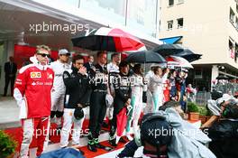 The drivers as the grid observes the national anthem. 29.05.2015. Formula 1 World Championship, Rd 6, Monaco Grand Prix, Monte Carlo, Monaco, Race Day.