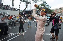 Race winner Lewis Hamilton (GBR) Mercedes AMG F1 celebrates at the podium. 29.05.2015. Formula 1 World Championship, Rd 6, Monaco Grand Prix, Monte Carlo, Monaco, Race Day.
