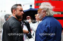 Philipp Plein (GER) Fashion Designer with Flavio Briatore (ITA). 29.05.2015. Formula 1 World Championship, Rd 6, Monaco Grand Prix, Monte Carlo, Monaco, Race Day.