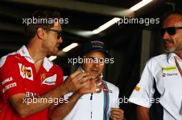 (L to R): Sebastian Vettel (GER) Ferrari with Felipe Massa (BRA) Williams and Beat Zehnder (SUI) Sauber F1 Team Manager. 26.05.2016. Formula 1 World Championship, Rd 6, Monaco Grand Prix, Monte Carlo, Monaco, Practice Day.