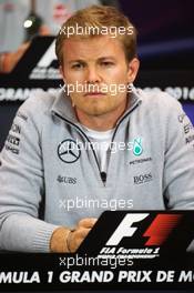 Nico Rosberg (GER) Mercedes AMG F1 in the FIA Press Conference. 25.05.2016. Formula 1 World Championship, Rd 6, Monaco Grand Prix, Monte Carlo, Monaco, Preparation Day.