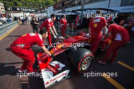 Ferrari SF16-H in the pit lane. 25.05.2016. Formula 1 World Championship, Rd 6, Monaco Grand Prix, Monte Carlo, Monaco, Preparation Day.