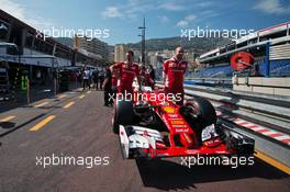 Ferrari SF16-H in the pit lane. 25.05.2016. Formula 1 World Championship, Rd 6, Monaco Grand Prix, Monte Carlo, Monaco, Preparation Day.