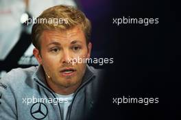 Nico Rosberg (GER) Mercedes AMG F1 in the FIA Press Conference. 25.05.2016. Formula 1 World Championship, Rd 6, Monaco Grand Prix, Monte Carlo, Monaco, Preparation Day.