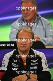 Robert Fernley (GBR) Sahara Force India F1 Team Deputy Team Principal in the FIA Press Conference. 28.10.2016. Formula 1 World Championship, Rd 19, Mexican Grand Prix, Mexico City, Mexico, Practice Day.