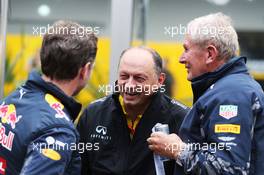 (L to R): Christian Horner (GBR) Red Bull Racing Team Principal with Frederic Vasseur (FRA) Renault Sport F1 Team Racing Director and Dr Helmut Marko (AUT) Red Bull Motorsport Consultant. 28.10.2016. Formula 1 World Championship, Rd 19, Mexican Grand Prix, Mexico City, Mexico, Practice Day.