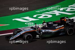 Sergio Perez (MEX) Sahara Force India F1 VJM09 waves to the crowd at the end of the race. 30.10.2016. Formula 1 World Championship, Rd 19, Mexican Grand Prix, Mexico City, Mexico, Race Day.