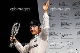 Nico Rosberg (GER) Mercedes AMG F1 celebrates his second position on the podium. 30.10.2016. Formula 1 World Championship, Rd 19, Mexican Grand Prix, Mexico City, Mexico, Race Day.