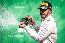 Race winner Lewis Hamilton (GBR) Mercedes AMG F1 celebrates on the podium. 30.10.2016. Formula 1 World Championship, Rd 19, Mexican Grand Prix, Mexico City, Mexico, Race Day.