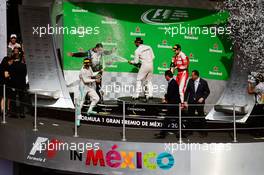 The podium (L to R): Nico Rosberg (GER) Mercedes AMG F1, second; Lewis Hamilton (GBR) Mercedes AMG F1, race winner; Sebastian Vettel (GER) Ferrari, third. 30.10.2016. Formula 1 World Championship, Rd 19, Mexican Grand Prix, Mexico City, Mexico, Race Day.