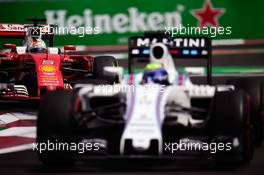 Sebastian Vettel (GER) Ferrari SF16-H follows Felipe Massa (BRA) Williams FW38. 30.10.2016. Formula 1 World Championship, Rd 19, Mexican Grand Prix, Mexico City, Mexico, Race Day.