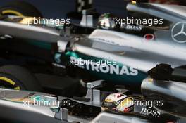 Second placed Lewis Hamilton (GBR) Mercedes AMG F1 W07 Hybrid with team mate and race winner Nico Rosberg (GER) Mercedes AMG F1 W07 Hybrid in parc ferme. 01.05.2016. Formula 1 World Championship, Rd 4, Russian Grand Prix, Sochi Autodrom, Sochi, Russia, Race Day.
