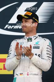 Race winner Nico Rosberg (GER) Mercedes AMG F1 celebrates on the podium. 01.05.2016. Formula 1 World Championship, Rd 4, Russian Grand Prix, Sochi Autodrom, Sochi, Russia, Race Day.