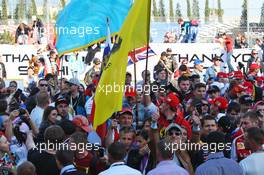Fans at the podium. 01.05.2016. Formula 1 World Championship, Rd 4, Russian Grand Prix, Sochi Autodrom, Sochi, Russia, Race Day.