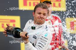 Race winner Nico Rosberg (GER) Mercedes AMG F1 celebrates with the champagne on the podium. 01.05.2016. Formula 1 World Championship, Rd 4, Russian Grand Prix, Sochi Autodrom, Sochi, Russia, Race Day.