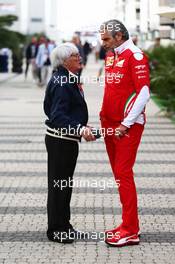 (L to R): Bernie Ecclestone (GBR) with Maurizio Arrivabene (ITA) Ferrari Team Principal. 30.04.2016. Formula 1 World Championship, Rd 4, Russian Grand Prix, Sochi Autodrom, Sochi, Russia, Qualifying Day.