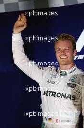 Race winner Nico Rosberg (GER) Mercedes AMG F1 celebrates on the podium. 18.09.2016. Formula 1 World Championship, Rd 15, Singapore Grand Prix, Marina Bay Street Circuit, Singapore, Race Day.