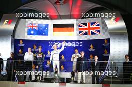 The podium (L to R): Daniel Ricciardo (AUS) Red Bull Racing, second; Nico Rosberg (GER) Mercedes AMG F1, race winner; Lewis Hamilton (GBR) Mercedes AMG F1, third. 18.09.2016. Formula 1 World Championship, Rd 15, Singapore Grand Prix, Marina Bay Street Circuit, Singapore, Race Day.